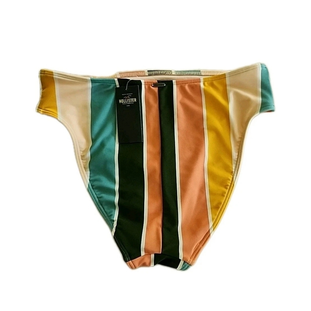NWT Hollister Womens Striped Piece Waist Bikini Swimsuit Top Small Bottom Medium - Picture 9 of 12